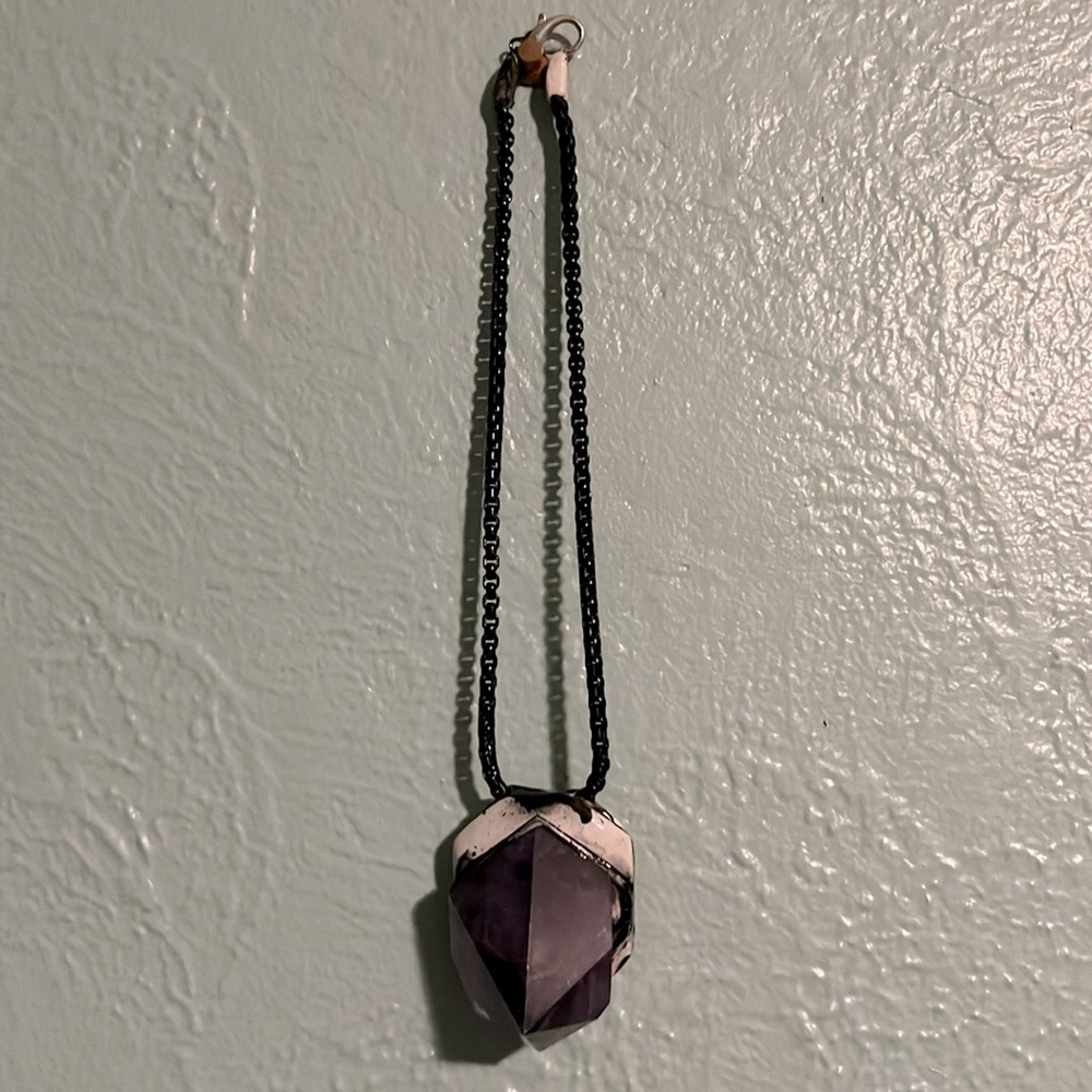 SOLD - One of a kind ADINA MILLS Amethyst Necklace - STATEMENT PIECE